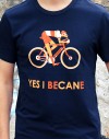 Tee Shirt Cycliste "14"  bleu bandes grises