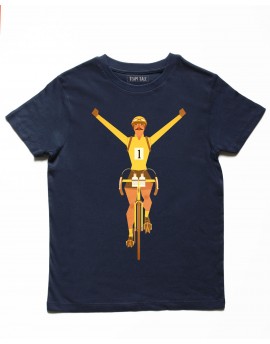 T-shirt col rond enfant bleu maillot jaune