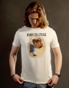 Tee Shirt ''Born to cycle'' Frenchi, fond ivoire