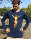 Tee shirt manche longue homme "Maillot jaune" bleu