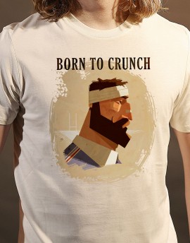 Tee Shirt Born ''to crunch'' frenchy, fond ivoire